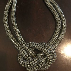 BCBG grey Stone knotted necklace
